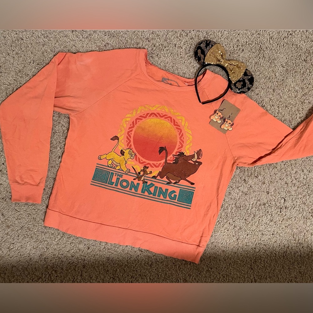 Lion King bundle, large sweatshirt, ears, earrings
